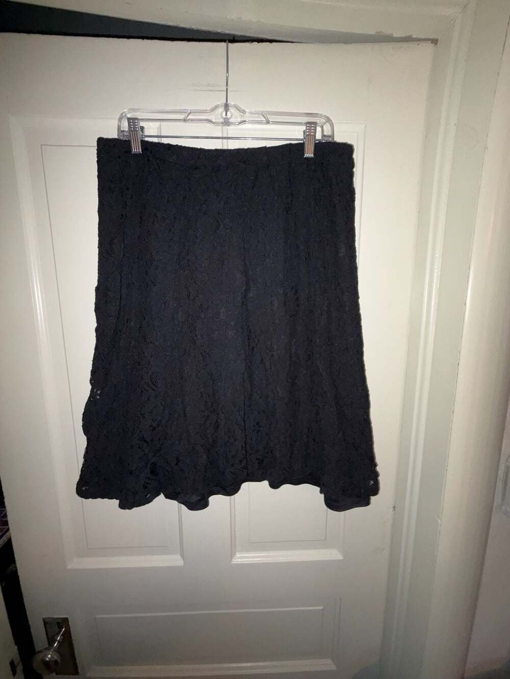 My Collection Women's Black Lace A-Line Knee-Length Skirt Size L